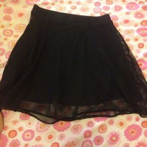 Black Mesh Skirt