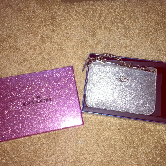 sparkly coach wristlet