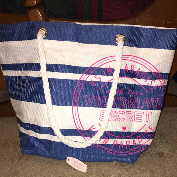 "VS in Paradise" Burlap Beach Bag 🌺🐚☀️