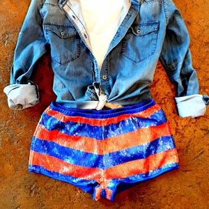 Sequined shorts