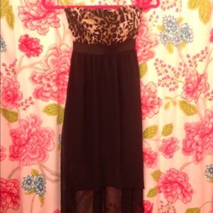 Leopard print high low dress