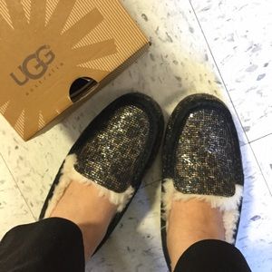 Ugg Ansley Glitter Leopard-Print Slipper