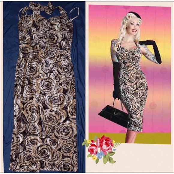 Tatyana XL Marble Roses Wiggle Dress