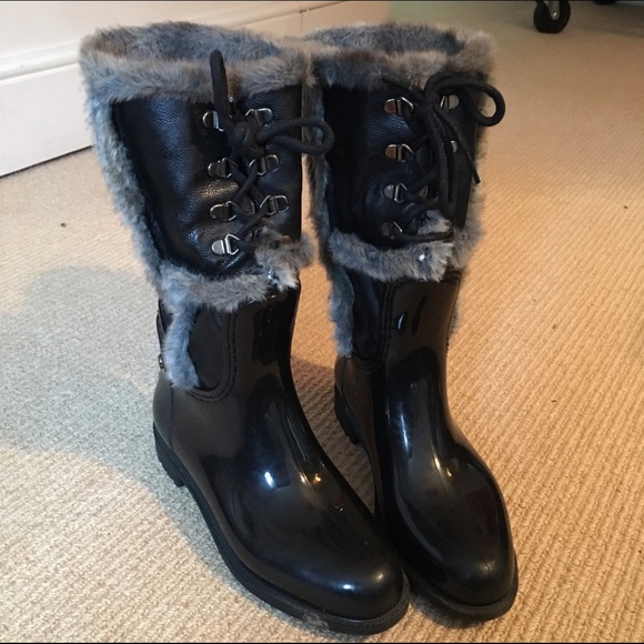 Black Patent Winter Boots