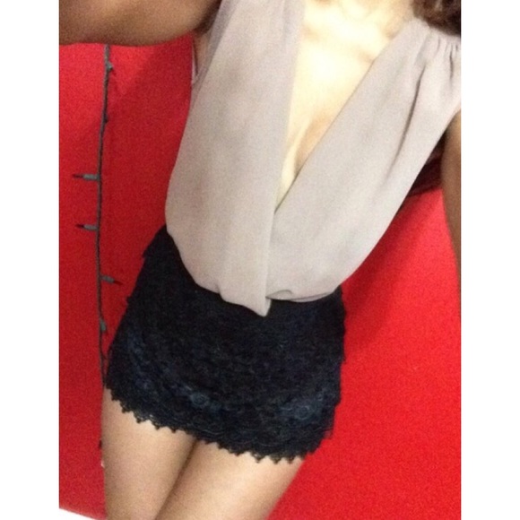 Deep V neck romper