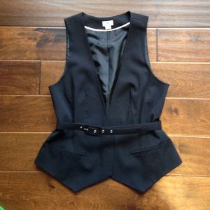 Black vest with belt