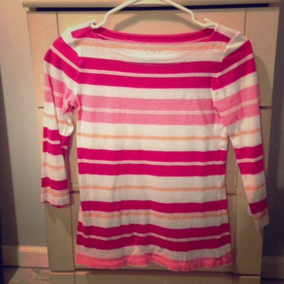 Stripped Ann Taylor Loft PETITE shirt - Picture 1 of 1