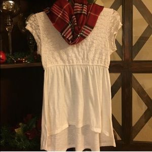 🚫Bundled🚫 Cream Lace Hi Low Top