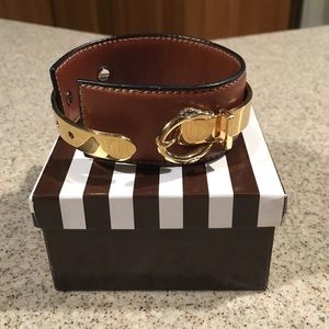 Henri Bendel chesnut Leather Bracelet