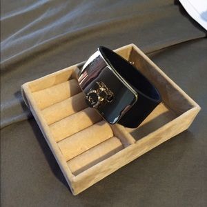 Black leather bracelet AX