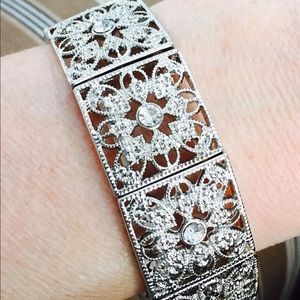 💎⭐️ Wedding Bracelet, CZ Station Stretch Band