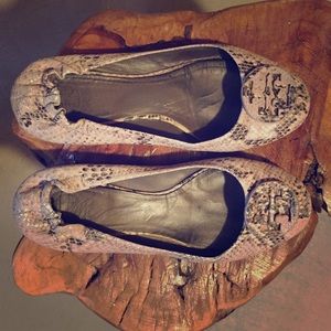 Tory Burch snake skin flats