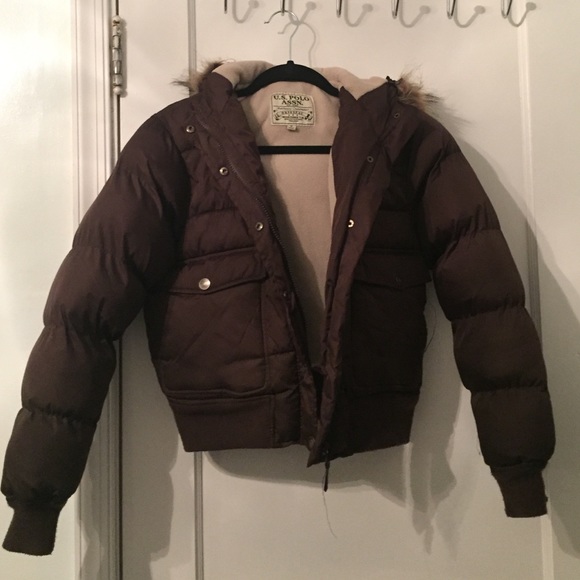 U.S Polo brown puffer coat