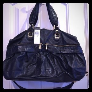 BCBG black leather purse
