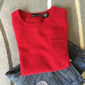 Red cashmere sweater tee. Size XS