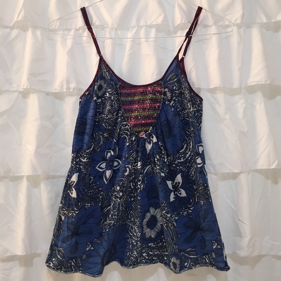 Free People Printed & Embroidered Tank | Small