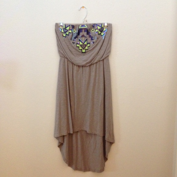 high-low sequined dress