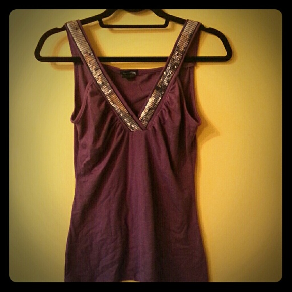 Purple sequin tank top