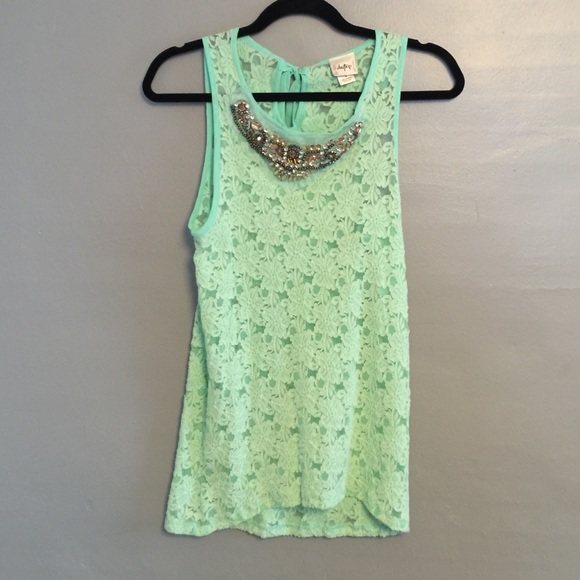 Teal lace daytrip tank
