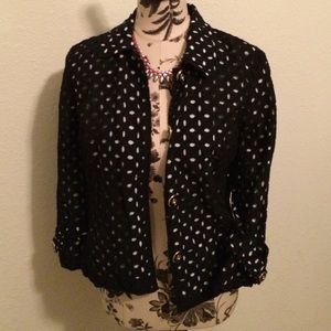 Eyelet jacket charter club