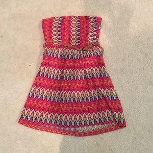 Multicolored strapless sun dress. GREAT CONDITION