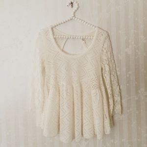 Cream Lace Free People Top