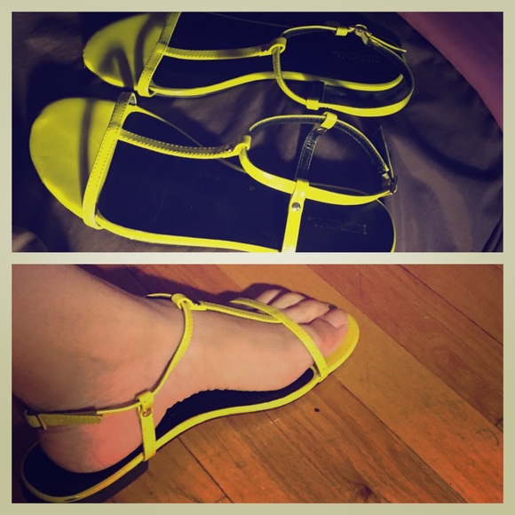 Bright yellow sandals