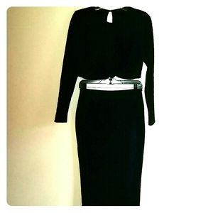 Large 2pc Houndstooth print crop top and skirt