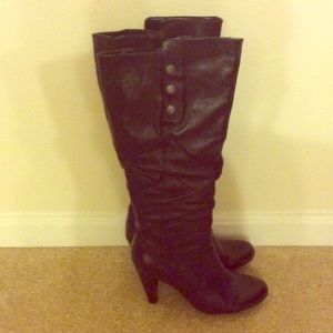 Guess Black Leather Boots 8.5