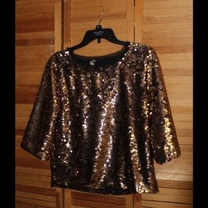 Copper sequin top