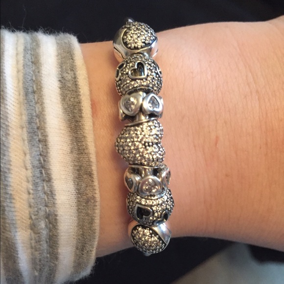 ❗️1 DAY SALE❗️Pandora Silver Bangle with Charms