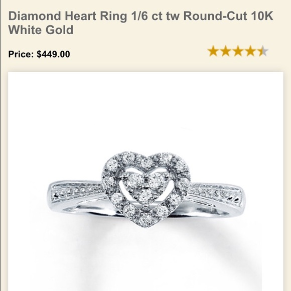 10kt white gold & Diamond heart ring 💎