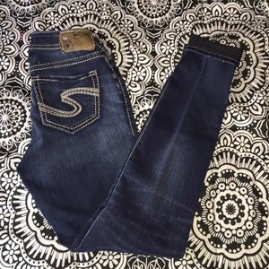 Silver skinny jeans