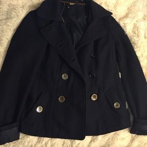 Navy blue peacoat