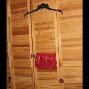 Red tassel shoulder bag