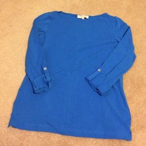 NWT bright blue 3/4 length knit shirt