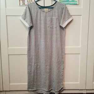 Clad & cloth striped tshirt dress