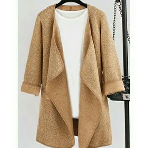 Trendy turn down collar solid color