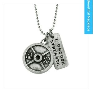 25lb Weight Plate Necklace (pewter)