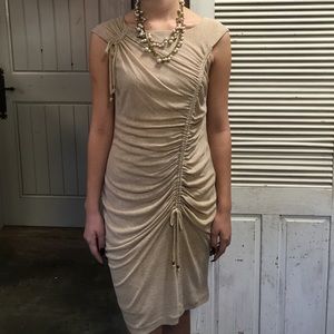 Cream dress with light golden metallic sheen