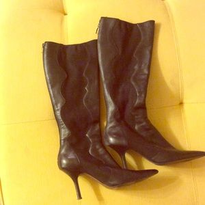 Anne Klein Leather & Suede Boots 8.5