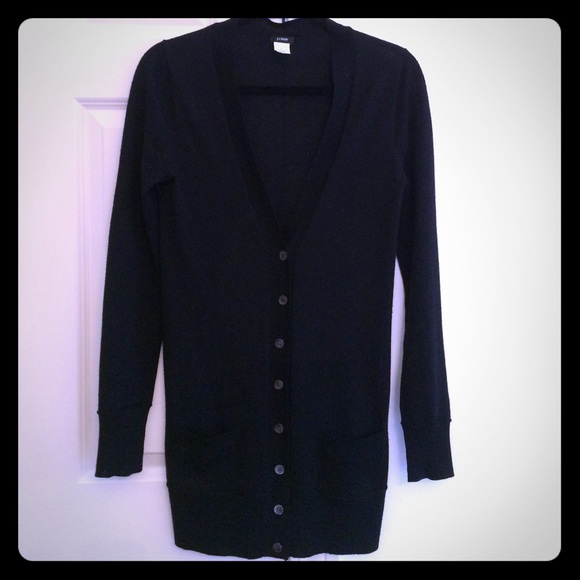 ❌SOLD❌ Long Black J. Crew Merino Wool Cardigan