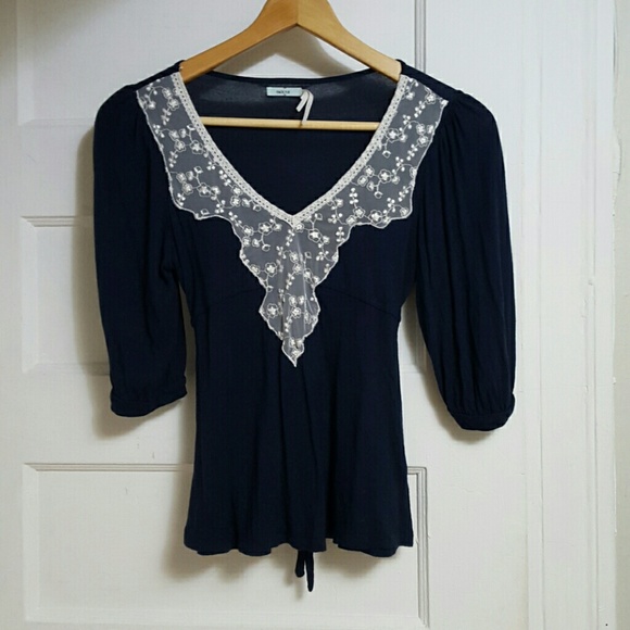 Urban outfitters boho lace tie back top