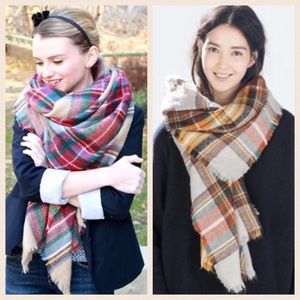 Plaid Tartan Blanket Scarves