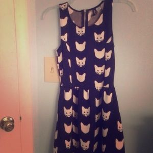 A kitty skater dress