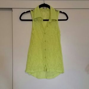 KIRRA BRAND TOP NEON YELLOW LACE