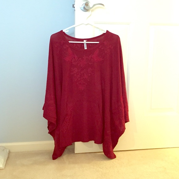Big Burgundy Batwing Top