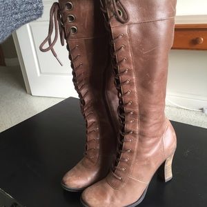 Tall Laced Combat Boots