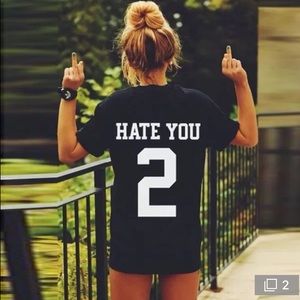 Hate you 2 short sleeve comfty graphic T-shirt.