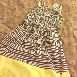 Navy blue striped sun-dress